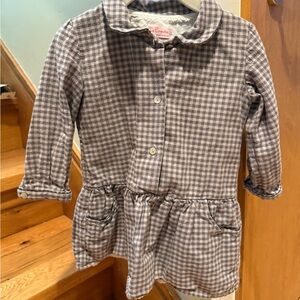 La Coqueta: Gray Checkered Cotton Dress - 2 Years